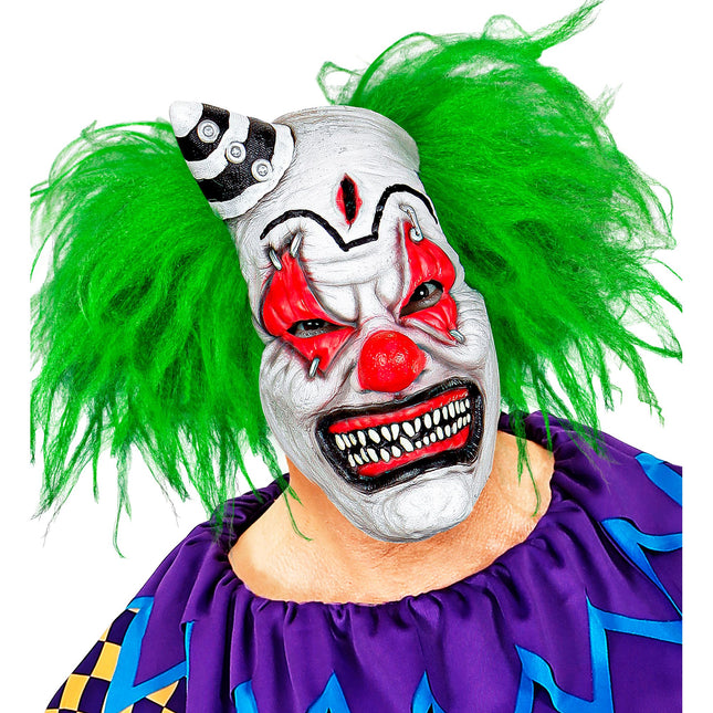 Masque d'Halloween Clown tueur avec cheveux