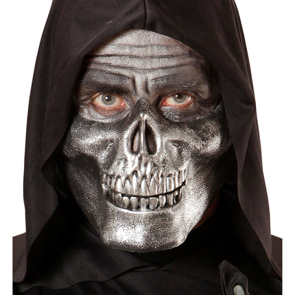 Embout d'Halloween crâne d'argent