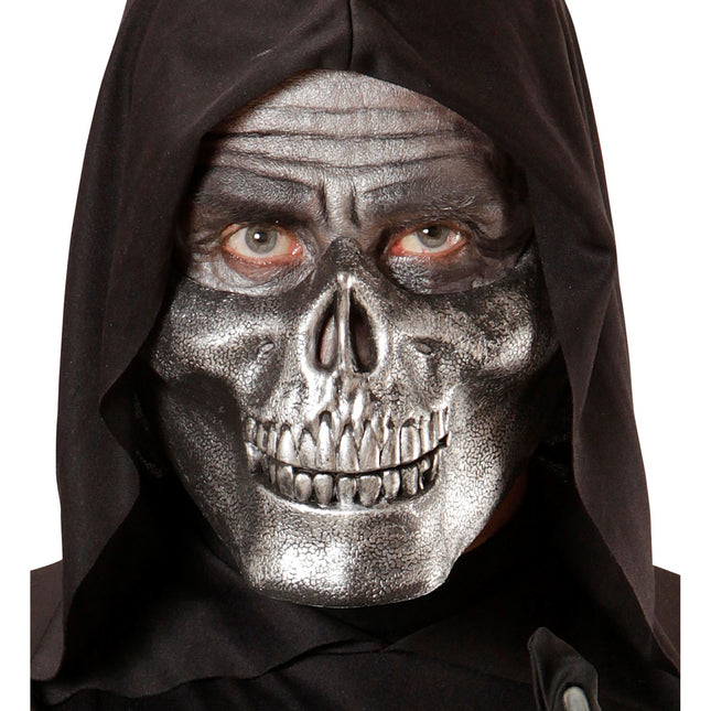 Embout d'Halloween crâne d'argent