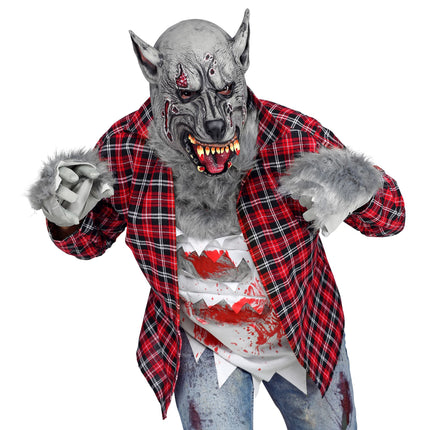 Masque d'Halloween Gris Loup-Garou Horreur