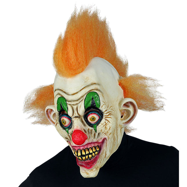Masque d'Halloween Clown de cirque avec cheveux