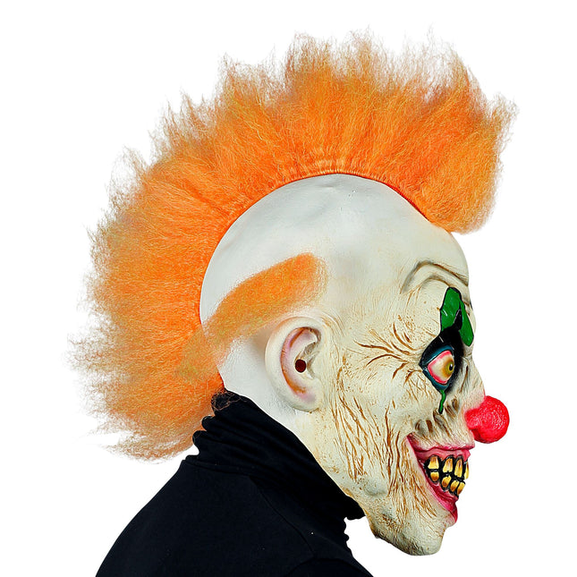 Masque d'Halloween Clown de cirque avec cheveux