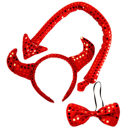 Set d'accessoires rouge Devil Sequins