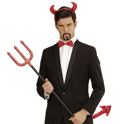 Set d'accessoires rouge Devil Sequins