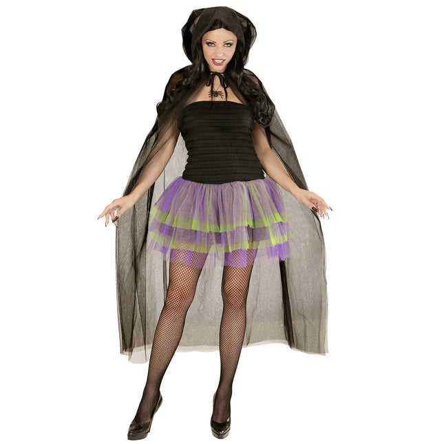 Cape noire en tulle