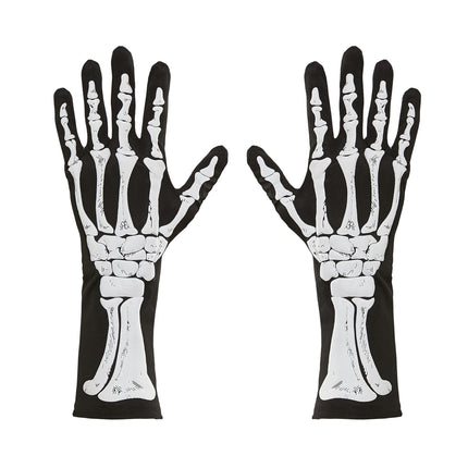 Gants d'Halloween Squelette 35cm