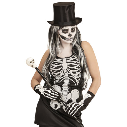 Gants d'Halloween Squelette 35cm