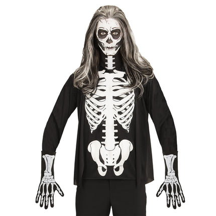 Gants d'Halloween Squelette 35cm