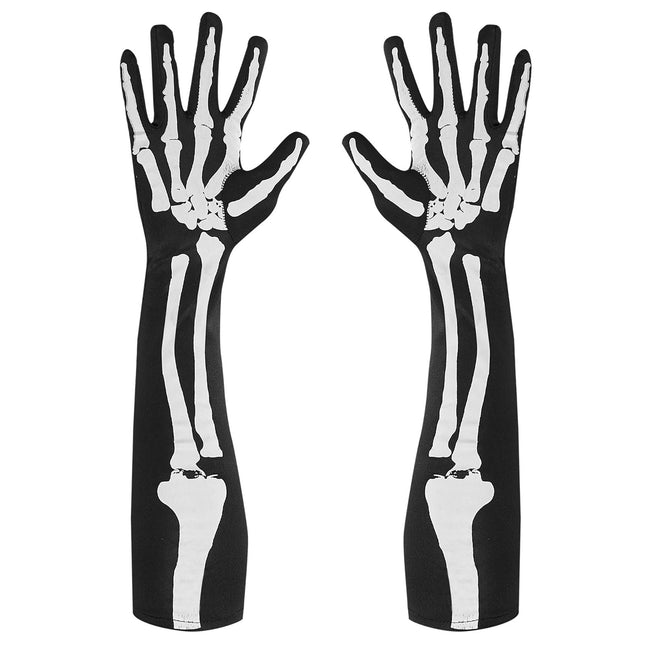 Gants d'Halloween Squelette 50cm