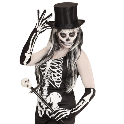 Gants d'Halloween Squelette 50cm