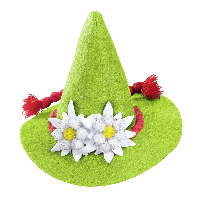 CHAPEAU MINI BAYERN AVEC EDELWEISS, VERT