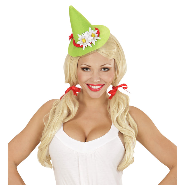 CHAPEAU MINI BAYERN AVEC EDELWEISS, VERT