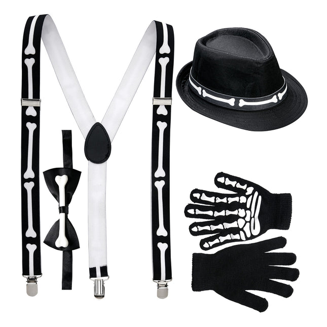 Ensemble d'accessoires d'Halloween Squelette 4 pièces