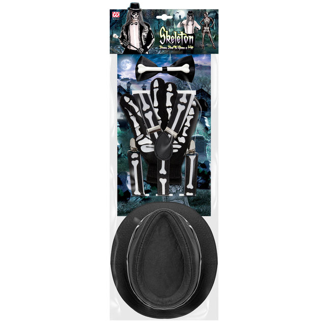 Ensemble d'accessoires d'Halloween Squelette 4 pièces