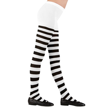 Collant noir blanc enfant rayé