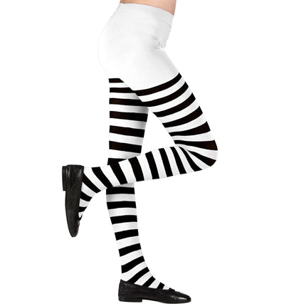 Collant noir blanc enfant rayé