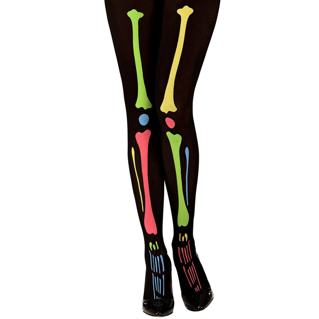Collants d'Halloween Colorés Squelette