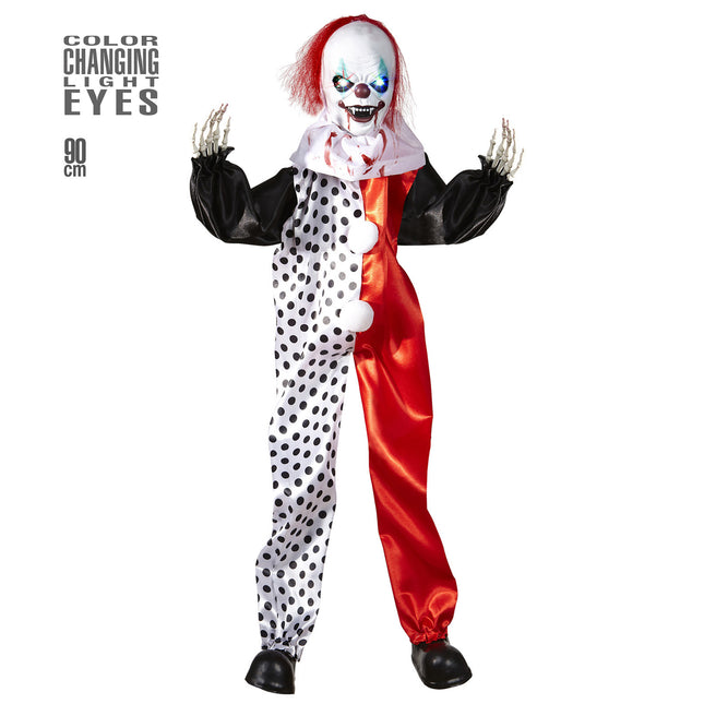 Halloween Poupée Clown Avec Lumières 90cm
