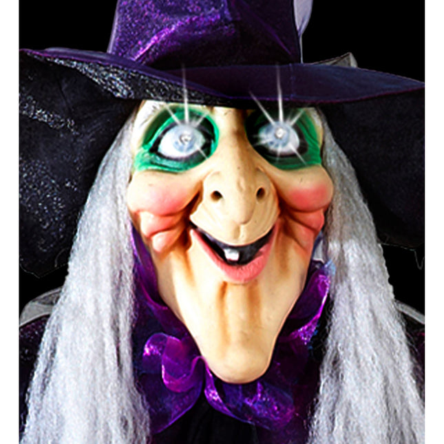 Poupée sorcière d'Halloween avec lumière, son et mouvement 1.83m