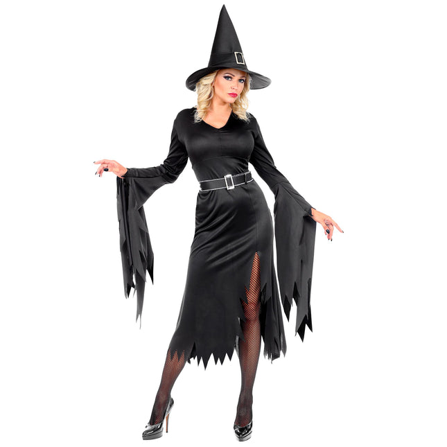 Robe d'Halloween Noir Dames Sorcière 3 pièces