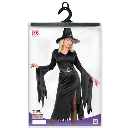 Robe d'Halloween Noir Dames Sorcière 3 pièces