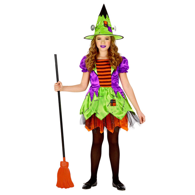 Robe d'Halloween Colorée Fille Sorcière