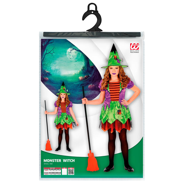 Robe d'Halloween Colorée Fille Sorcière