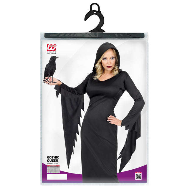 Robe d'Halloween Noir Dames Gothique Reine