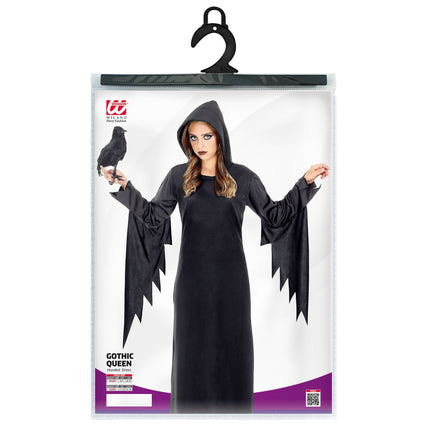 Robe d'Halloween Fille noire Reine gothique