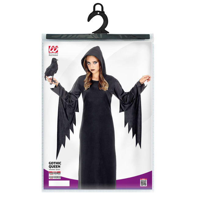 Robe d'Halloween Fille noire Reine gothique