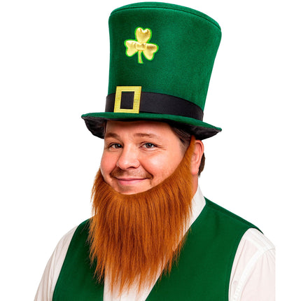 Chapeau de la Saint-Patrick avec barbe, 25 cm