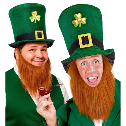 Chapeau de la Saint-Patrick avec barbe, 25 cm