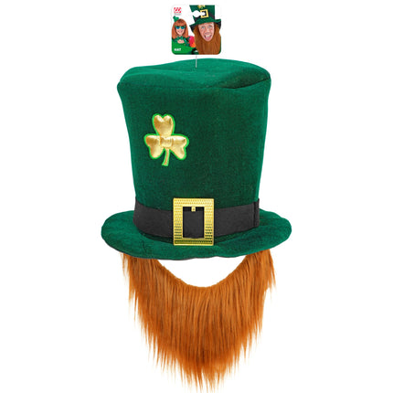 Chapeau de la Saint-Patrick avec barbe, 25 cm