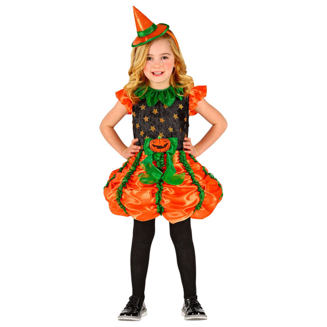 Robe d'Halloween Fille Citrouille Sorcière