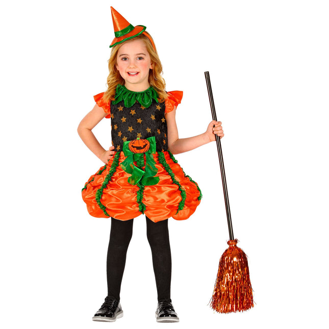 Robe d'Halloween Fille Citrouille Sorcière