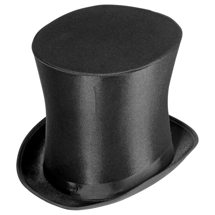 Chapeau noir Haut Satin