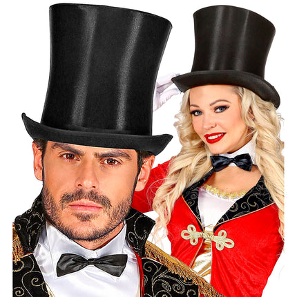 Chapeau noir Haut Satin
