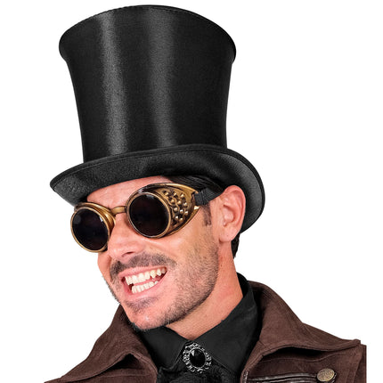 Chapeau noir Haut Satin