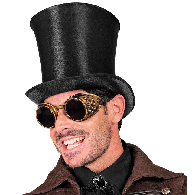 Chapeau noir Haut Satin