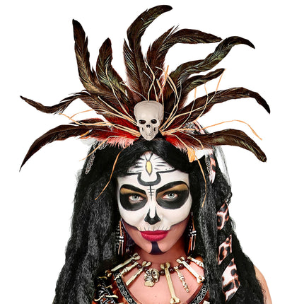 Bandeau d'Halloween crâne vaudou