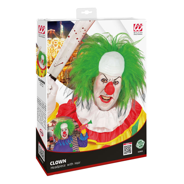 Perruque d'Halloween Clown vert pour homme