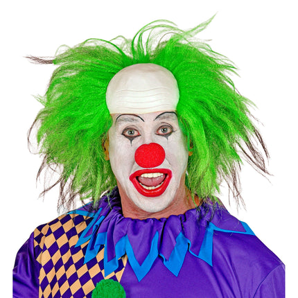 Perruque d'Halloween Clown vert pour homme