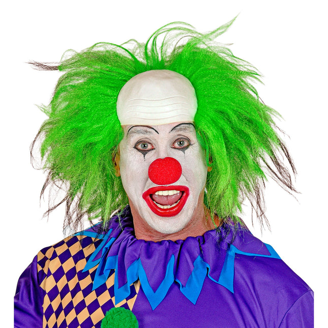 Perruque d'Halloween Clown vert pour homme