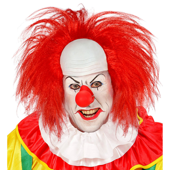 Perruque d'Halloween Clown rouge pour homme