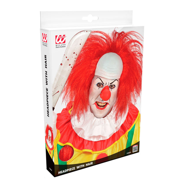 Perruque d'Halloween Clown rouge pour homme