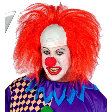 Perruque d'Halloween Clown rouge pour homme