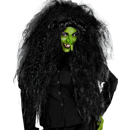 Perruque d'Halloween Femme sorcière noire