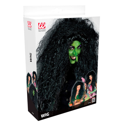 Perruque d'Halloween Femme sorcière noire