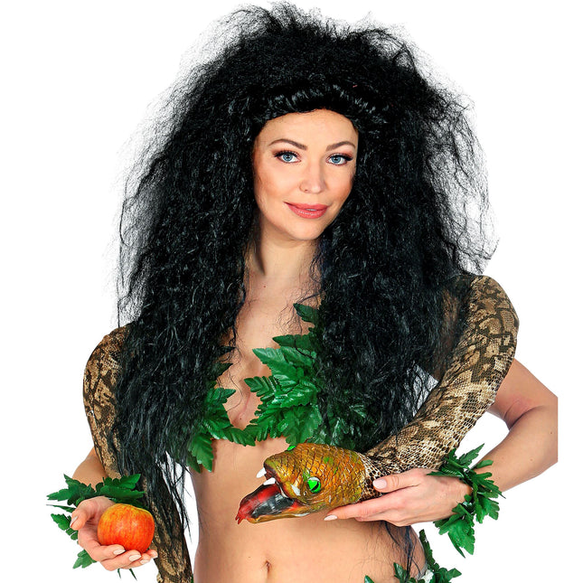 Perruque d'Halloween Femme sorcière noire