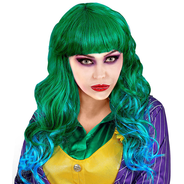Perruque d'Halloween Vert Dames Joker